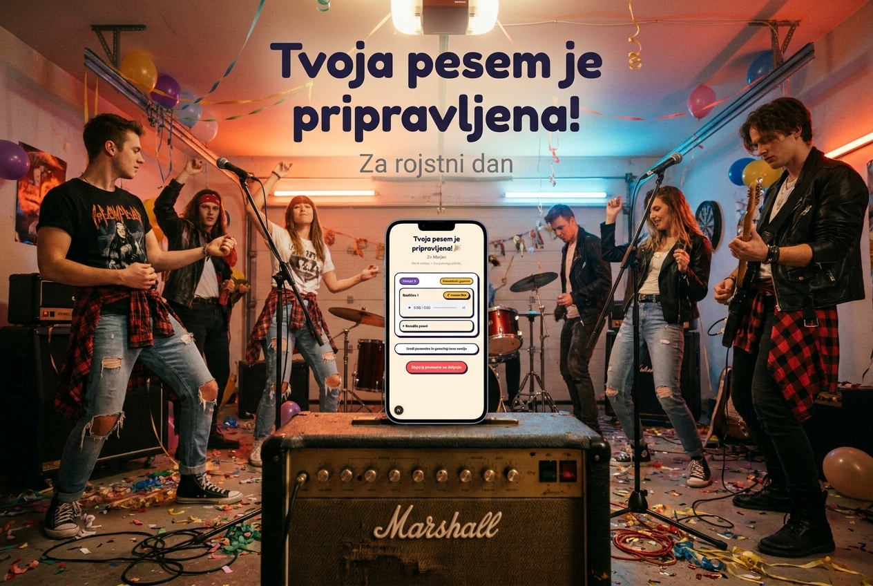 Mlada rock skupina igra na zabavi z električnimi kitarami